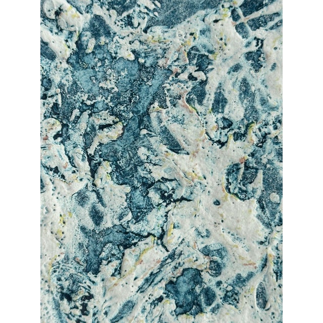 1970s Pair of Small Blue Abstract Block Prints For Sale In Los Angeles - Image 6 of 7