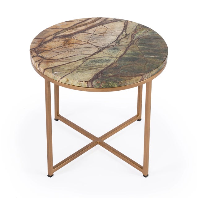 2020s Giovanniya Marble Side Table, Gold For Sale - Image 5 of 5