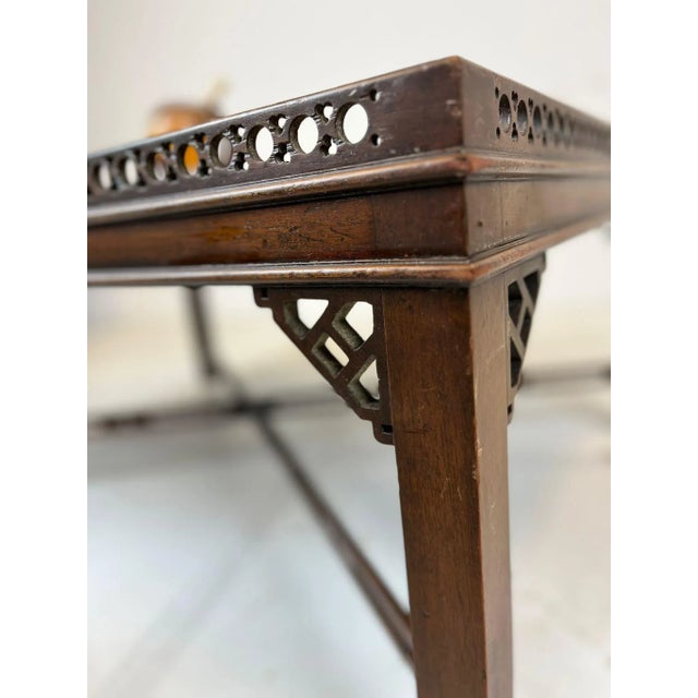 Chinese Chippendale Style Cocktail Table in Mahogany For Sale - Image 9 of 11