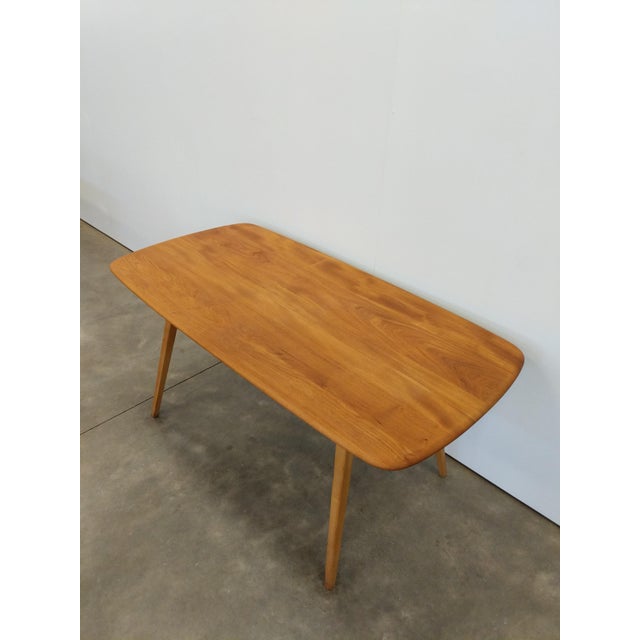 Brown Vintage Ercol Attributed Mid Century Modern Plank Dining Table For Sale - Image 8 of 8