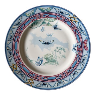 Le Jardin Des Papillons Dinner Plate 27 from Hermès Porcelaine Paris, 1990s For Sale