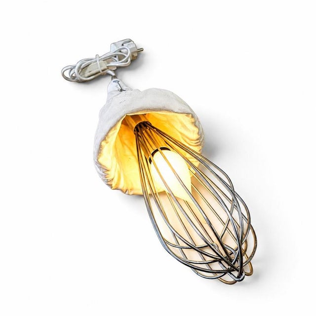 Vintage Hand Whisk Lamp, 1970s For Sale - Image 4 of 10