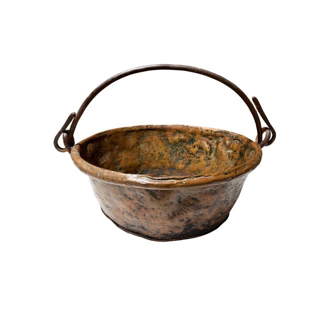 Great Old French Copper Pan W/Handle 16" W For Sale - Image 4 of 6