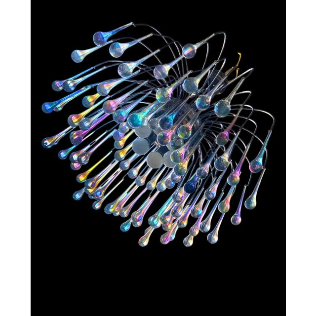 Vintage Lady Victoria Chandelier With Iridescent Murano Glass Drop, Set of 2 For Sale - Image 6 of 9