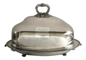 Early Sheffield Meat Dome and Platter with Water Reserve c 1800