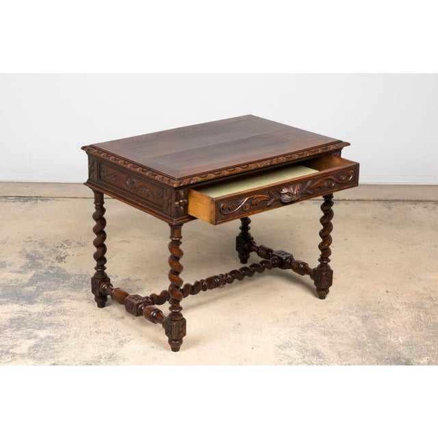 Late 19th Century French Henry II Carved Oak Writing Table For Sale In New York - Image 6 of 18