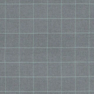 Schumacher Bancroft Wool Plaid Fabric in Oxford Grey For Sale