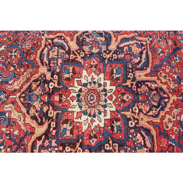 1950s Semi-Vintage Heriz Rug- 9′6″ × 13′3″ For Sale - Image 11 of 13
