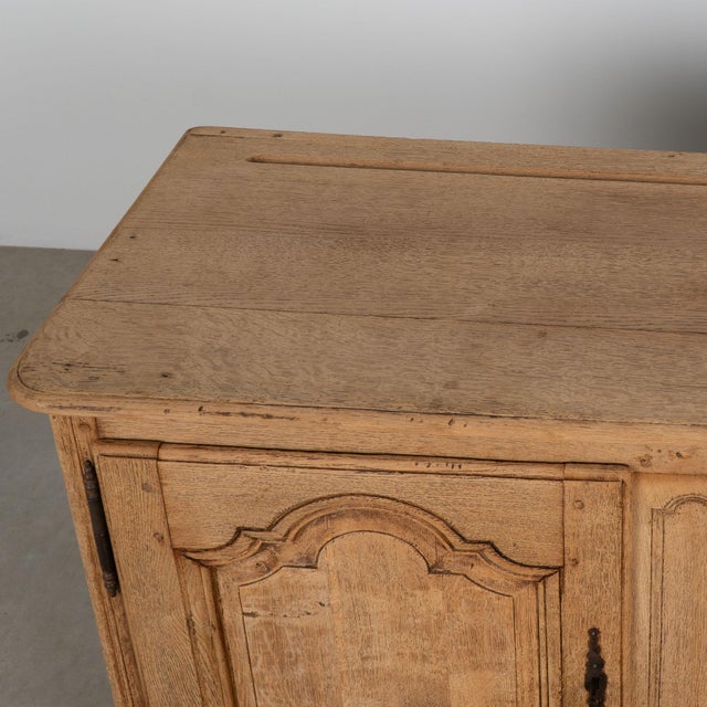 19th Century French Bleached Oak Long Sideboard Buffet For Sale - Image 4 of 17