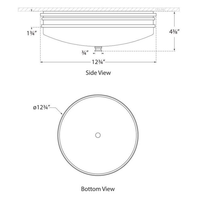 Modern Chapman & Myers for Visual Comfort Signature Launceton Small Flush Mount in Bronze with White Glass For Sale - Image 3 of 3