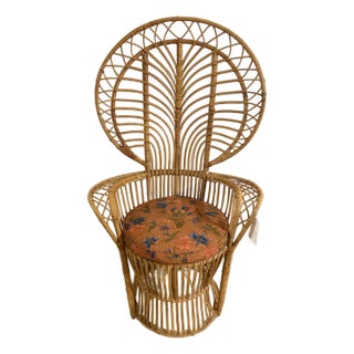 1970s Franco Albini Style Peacock Chair With Custom Cushion For Sale