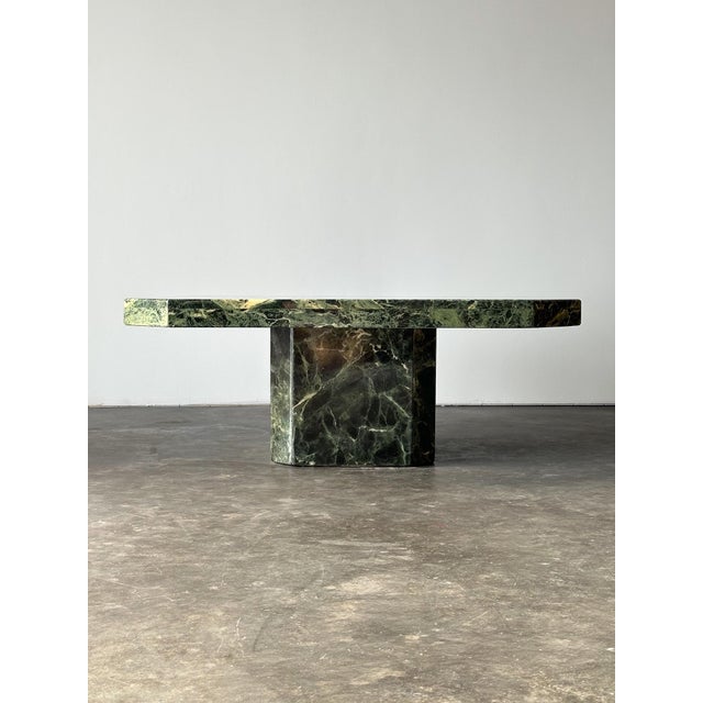 Postmodern Verde Alpi Marble Coffee Table, Italy, 1970s For Sale - Image 3 of 18