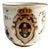 Antique Armorial Pearlware Porcelain Teacup Demitasse, Hand Painted Flowers & Crest For Sale