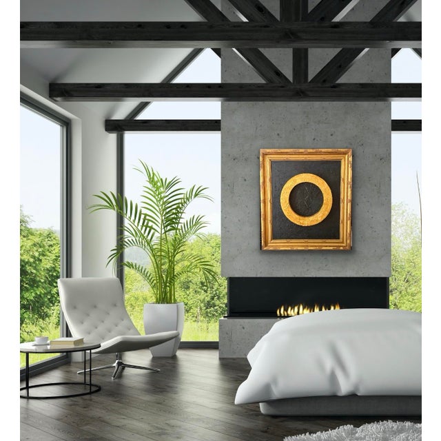 Life – Original Abstract Mixed-Media Painting in Large Antique Gold Frame For Sale In Providence - Image 6 of 12