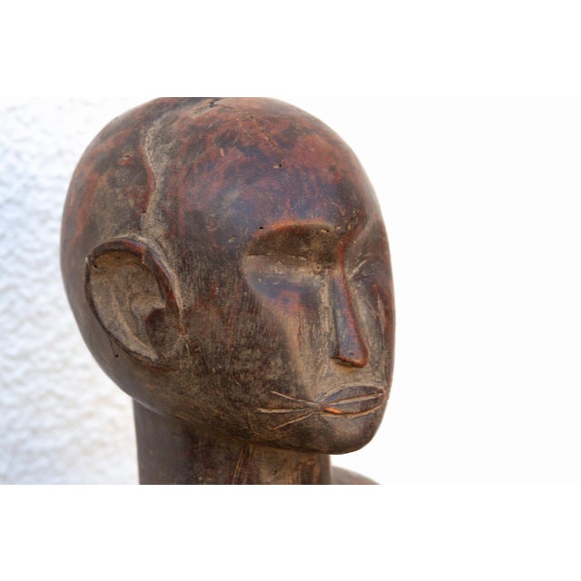 Antique Baule Carved Wood Maternity Statue For Sale - Image 4 of 7