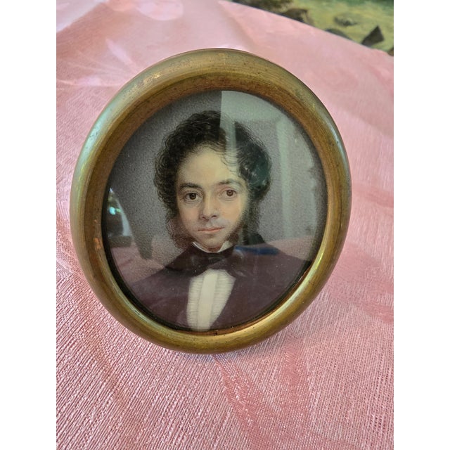 Early 19th Century Antique Museum Miniature Painting of Distinguished Gentleman For Sale - Image 5 of 8