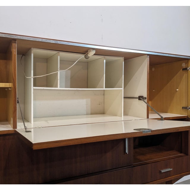 Vintage scandinavian xl highboard large vintage cabinet. plenty of storage space: bar, china cabinet, desk. teak, 1960s. w...