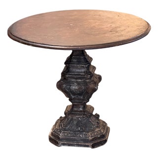 1920s Italian Side Table With Pedestal Base For Sale