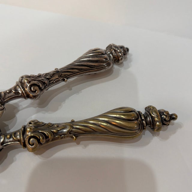 Metal Antique Set Silver Plated Serving Fish - 2 pcs For Sale - Image 7 of 9