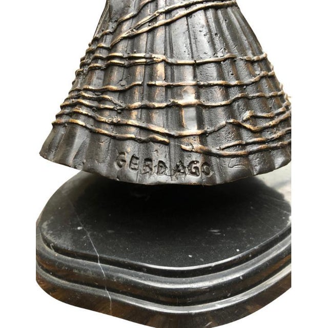 Bronze Ballroom Dancer Statue, Signed, 20th Century For Sale - Image 5 of 6