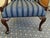 Pair of Kittinger Mahogany Carved Library Armchairs in Ralph Lauren Pinstripe Silk For Sale - Image 9 of 12