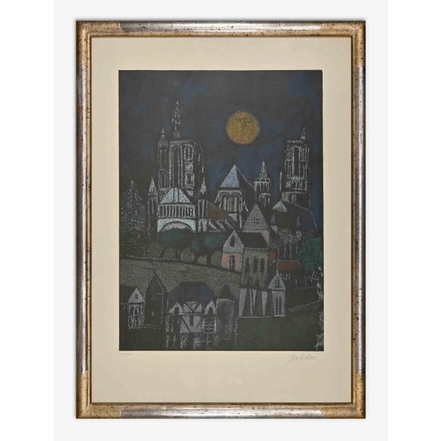 Franco Gentilini, Nocturnal View, Etching, 1970s For Sale - Image 4 of 4