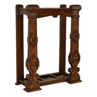 19th Century English Oak Umbrella or Cane Stand For Sale