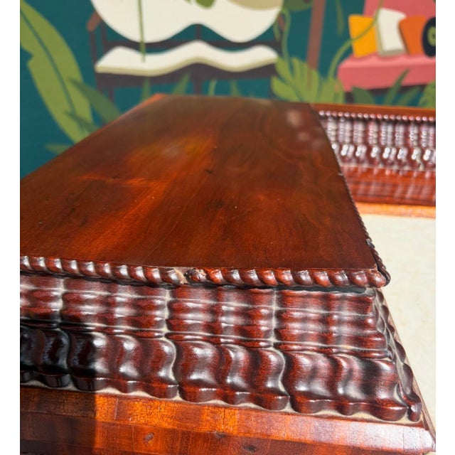 Antique 19th Century Flame Mahogany Marble-Topped Chest For Sale - Image 12 of 16