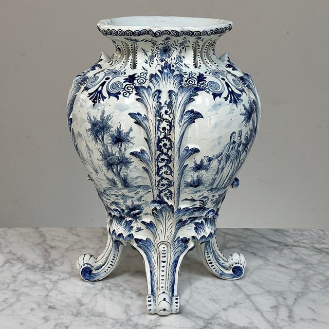18th Century Hand-Painted Delft Jardinière, Signed LVD For Sale - Image 4 of 18