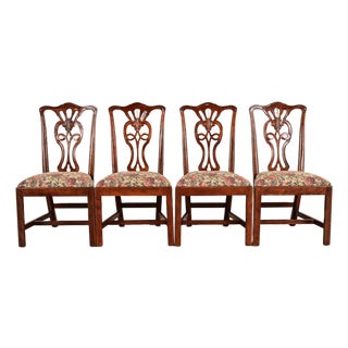 Henredon Georgian Carved Mahogany Dining Chairs, Set of Four For Sale