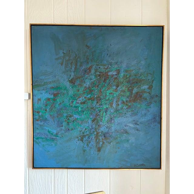 1960s Abstract Expressionist Impasto Oil Painting by Hilton Brown For Sale - Image 9 of 9