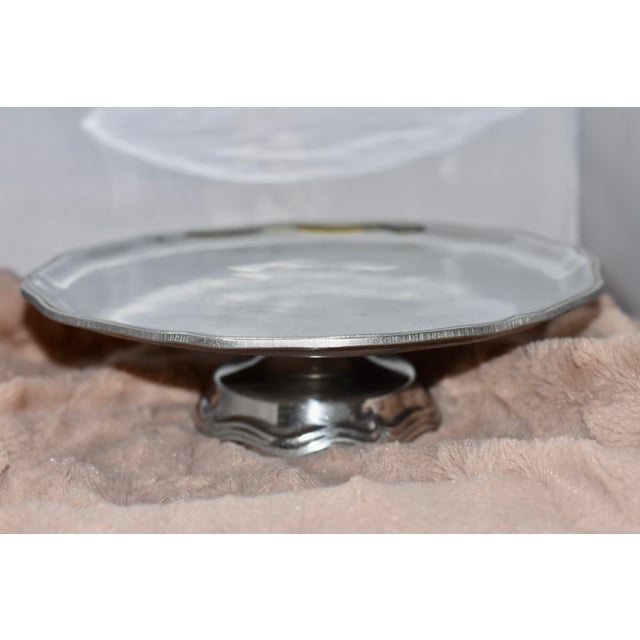 Vintage Wilton Armetale Pewter Queen Anne Pedestal Cake Stand Chairish