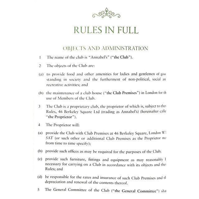 Annabel's London Rule Book W/ Members' Box 2018 For Sale - Image 11 of 15