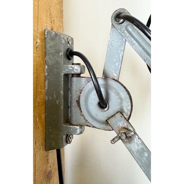 Industrial Grey Gooseneck Scissor Wall Lamp from Elektroinstala, 1960s For Sale - Image 13 of 18
