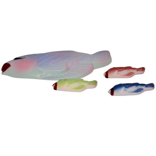 Shabby Chic Hand Painted Chalkware Fish Collection For Sale - Image 3 of 4