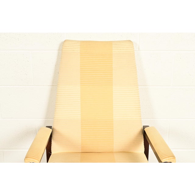 Wood Edward Wormley for Dunbar Mid-Century Modern Walnut X-Base High Back Dining Chairs, Set of Six For Sale - Image 7 of 15