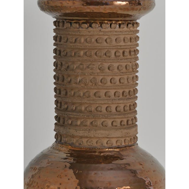 Bergboms Mid-Century Modern Copper-Hued Ceramic Table Lamp by Bitossi for Bergboms, 1970s For Sale - Image 4 of 12