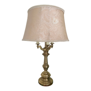 1960s Stiffel 4 Bulb Torchiere Candelabra Lamp With Shade