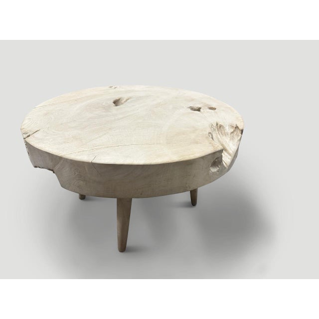 2010s Andrianna Shamaris Mid Century Style Organic Teak Wood Coffee Table For Sale - Image 5 of 6