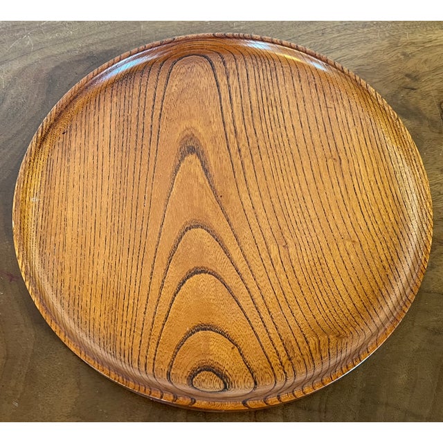 Early 20th Century Japanese Turned Wood Round Tray For Sale - Image 9 of 11
