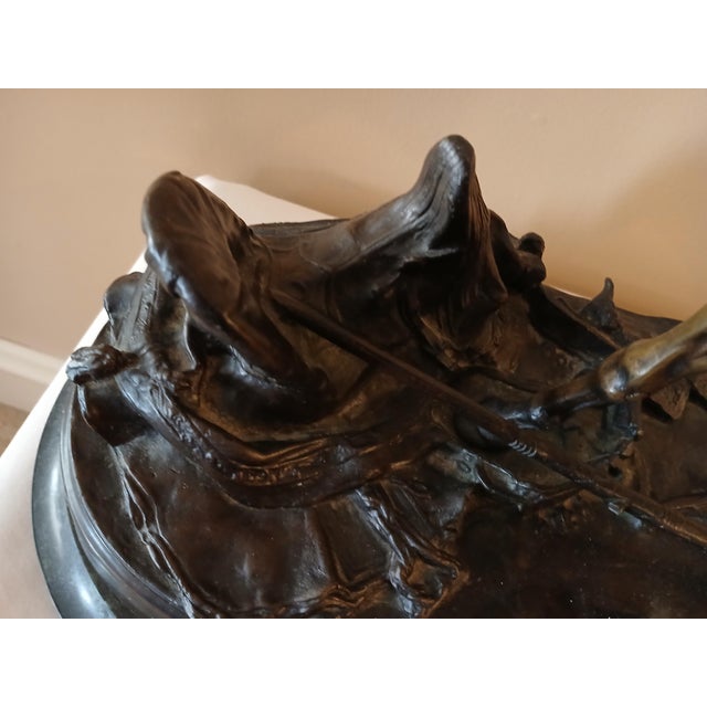 Mid 19th Century Bronze Pj Mene Arab Mare With Saddle and Rifle Sculpture For Sale In Minneapolis - Image 6 of 16
