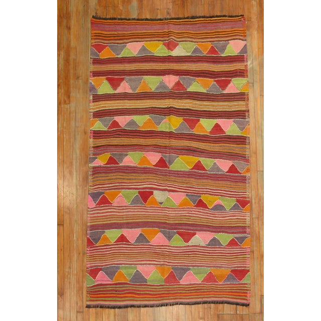 Boho Colorful 20th Century Turkish Kilim For Sale - Image 11 of 18