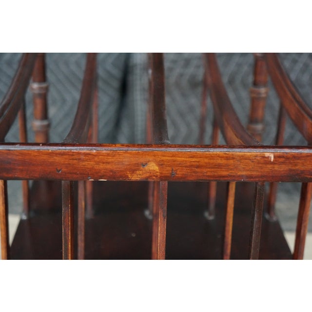 Mid 20th Century English Georgian Style Mahogany Canterbury Magazine Rack Stand 19" For Sale - Image 13 of 18