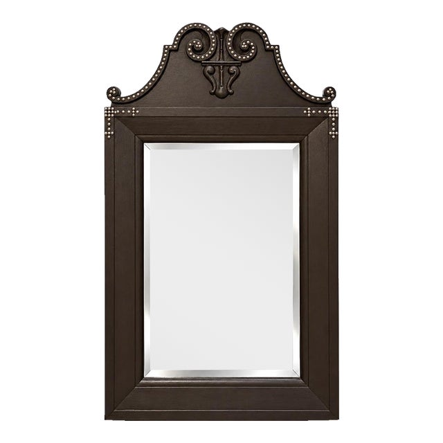 Polo Ralph Lauren English Hunt & Hound Style Wall Mirror W/ Silver Nailheads For Sale
