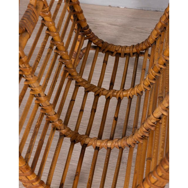 Wood Vintage Bamboo Magazine Rack, Italy, 1960s For Sale - Image 7 of 8
