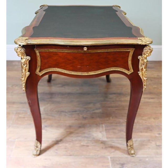 Brown French Louis XV Revival Bureau Plat Desk, 1880 For Sale - Image 8 of 11