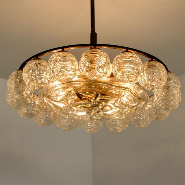 Globe Lights Wave Glass Chandelier attributed to Doria Leuchten, 1965 For Sale - Image 14 of 16
