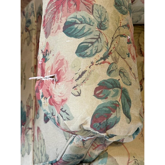 1990s Highland House Floral Slipcovered Swivel Armchair With Skirt & Casters For Sale - Image 9 of 12
