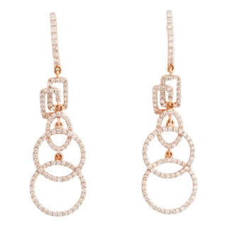 Natural diamond 1.36cts earring in 18k gold For Sale