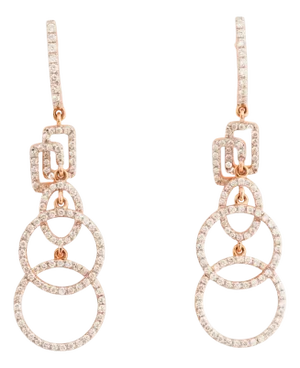 Natural diamond 1.36cts earring in 18k gold